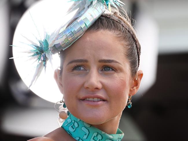 MELBOURNE. . Melbourne Cup Day. 02/11/2021.   Race 1. Darley Maribyrnong Plate.  Michelle Payne after race 1 today   .  Photo by Michael Klein.