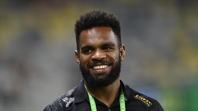 Sunia Turuva was rested for the game against the Cowboys because the club was worried he’d be distracted by the contract call. Picture: Ian Hitchcock/Getty Images