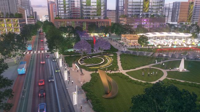 An artist’s impression of Mawson Park in the future.