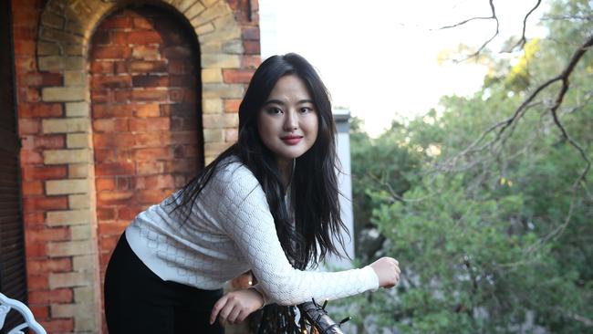 Abbey Shi, a Chinese student studying Law at Sydney University, is happy about the prospect of the government starting to allow some international students to return soon, subject to health advice. Picture: Britta Campion