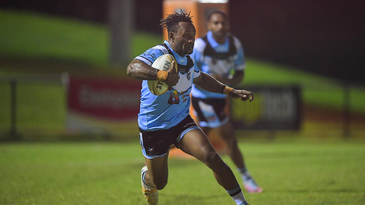 Northern Sharks fullback Cooper Segeyaro was a standout in a losing effort against Darwin Brothers. Picture: Pema Tamang Pakhrin