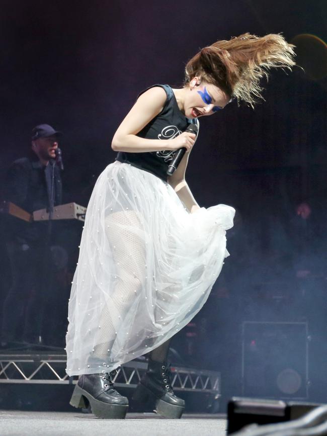 Chvrches perform at the Marion Bay Falls festival. Picture: PATRICK GEE