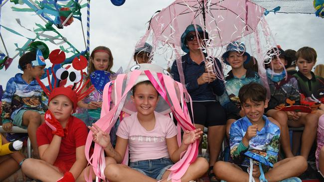 Ingham State Primary School. Photographs from the Maraka Festival Street Parade around the Ingham central business district on Saturday. In an ‘Under the Sea’-themed celebration of all things Hinchinbrook, school students, community organisations, emergency responders and contestants vying for the prized Queen and Princess titles paraded around Rotary Park in the centre of the town. Picture: Cameron Bates