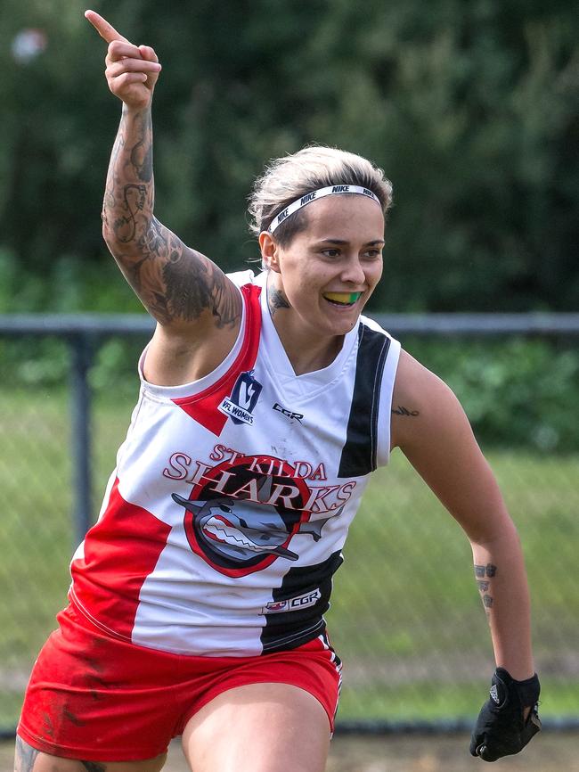 Collingwood marquee Moana Hope kicked 100 goals this season. Picture: Mark Dadswell