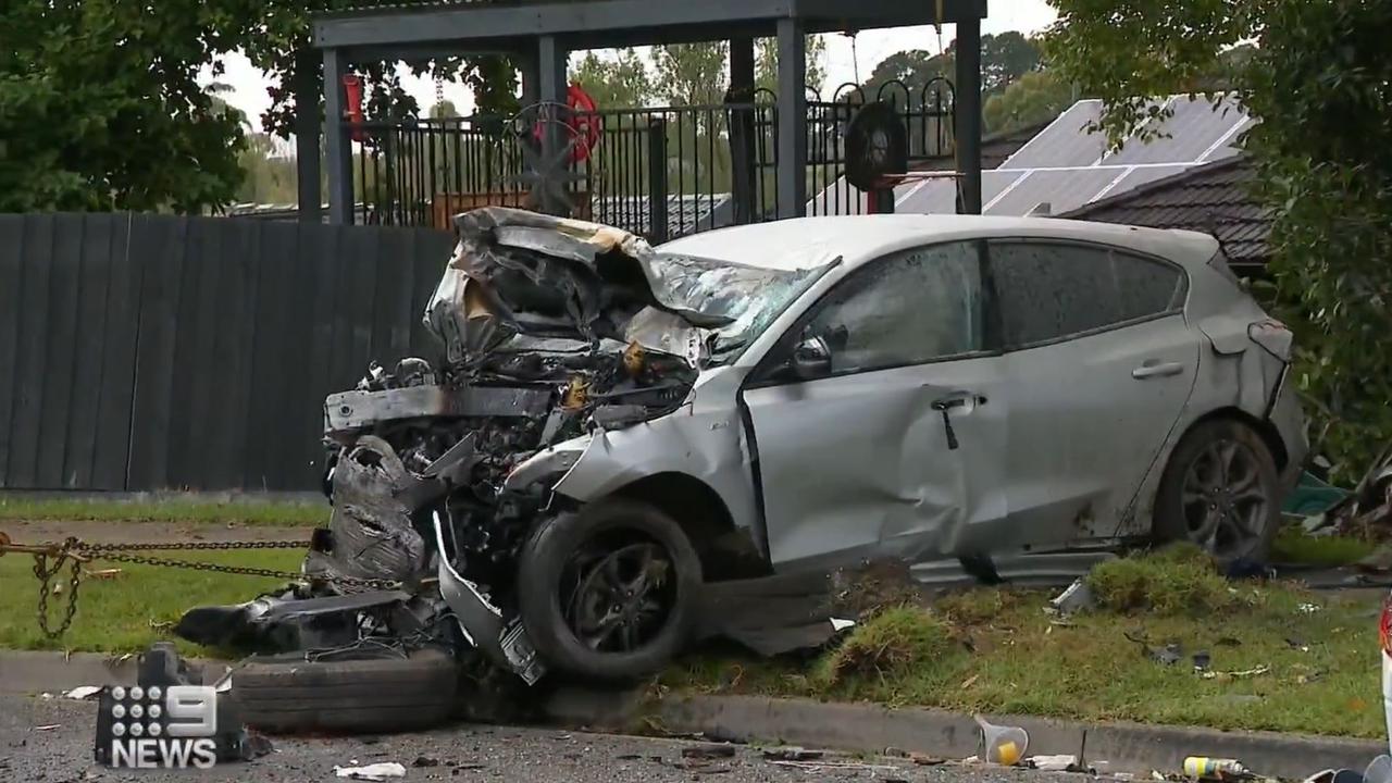 A 16-year-old boy is dead and two other teenagers are in hospital after a tragic crash in Chirnside Park. Picture: 9 News