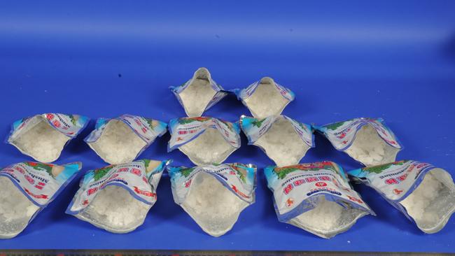 The two men smuggled meth in noddle packets. Picture: Australian Federal Police