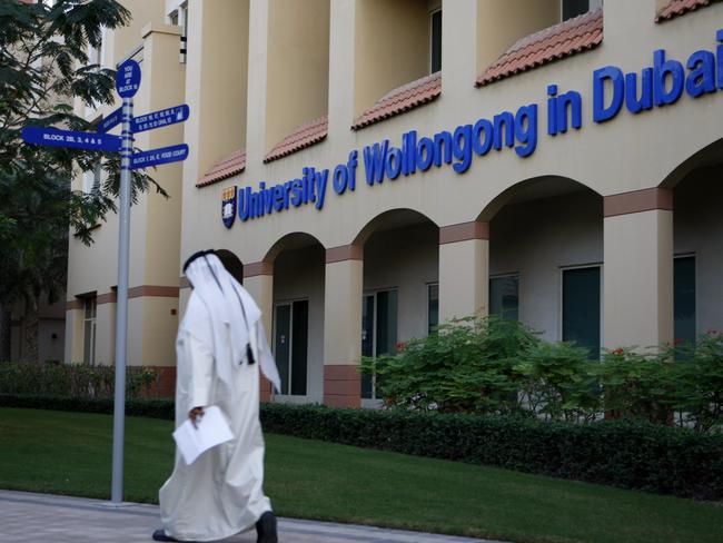 An Emirati student arrives at the building of the University of Wollongong in Dubai, United Arab Emirates, Monday, Dec. 28, 2009. A senior official at a Dubai university says the man suspected of trying to bomb a U.S. airliner on Christmas Day studied there through the middle of this year but is no longer a student. University of Wollongong in Dubai Vice President Raymi van der Spek told The Associated Press on Monday that Umar Farouk Abdulmutallab took classes for seven months beginning in January. The school, located near the beach and Dubai's palm island, is a branch of an Australian public university.(AP Photo/Kamran Jebreili)