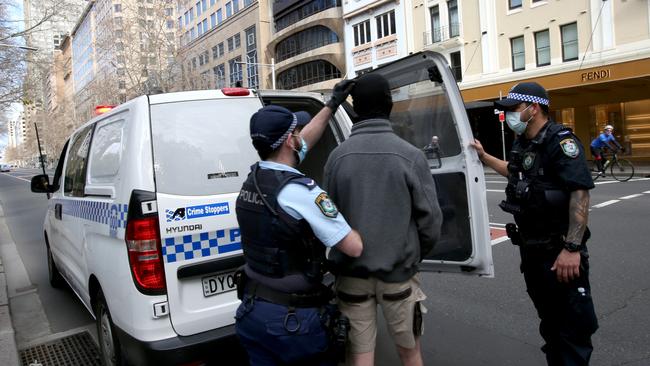 A man is arrested in Sydney’s CBD. Picture: Supplied