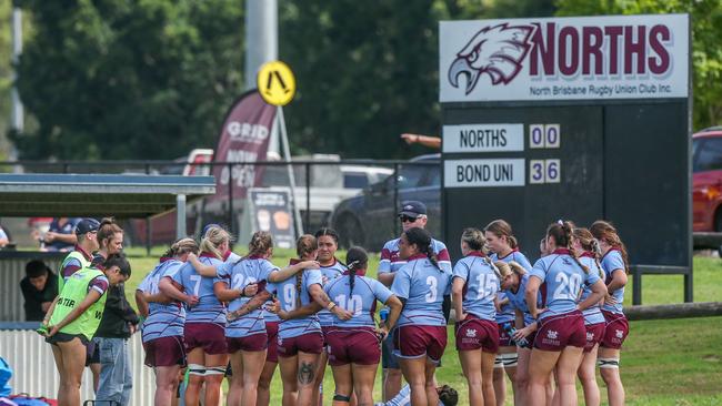 Premier Women rugby action between Norths and Bond University at Norths. Picture: Stephen Archer