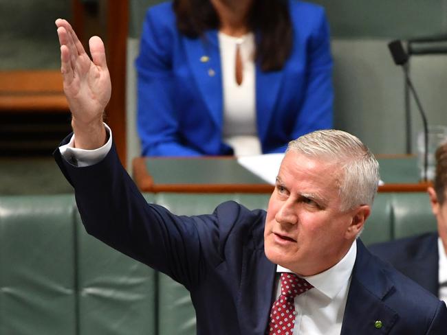 Deputy Prime Minister Michael McCormack during Question Time in the House of Representatives at Parliament House in Canberra, February, Monday 24, 2020. (AAP Image/Mick Tsikas) NO ARCHIVING