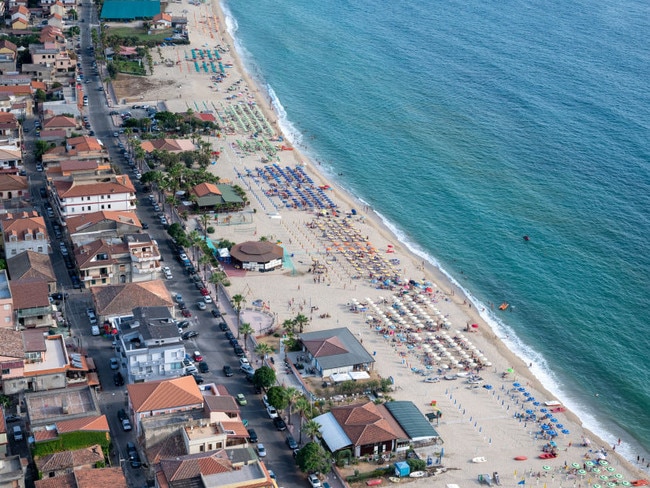 REGGIO DI CALABRIA, ITALY - APRIL 2009: An aerial image of Via Lungomare, Reggio di Calabria (Photo by Blom UK via Getty Images)