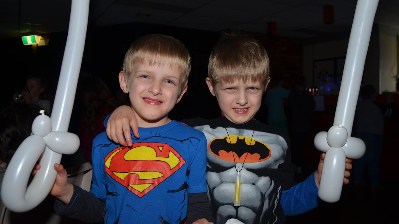 Liam and Ryan Saunders at the Stanthorpe Police Blue Light disco on Friday night. Photo Emma Boughen / Stanthorpe Border Post