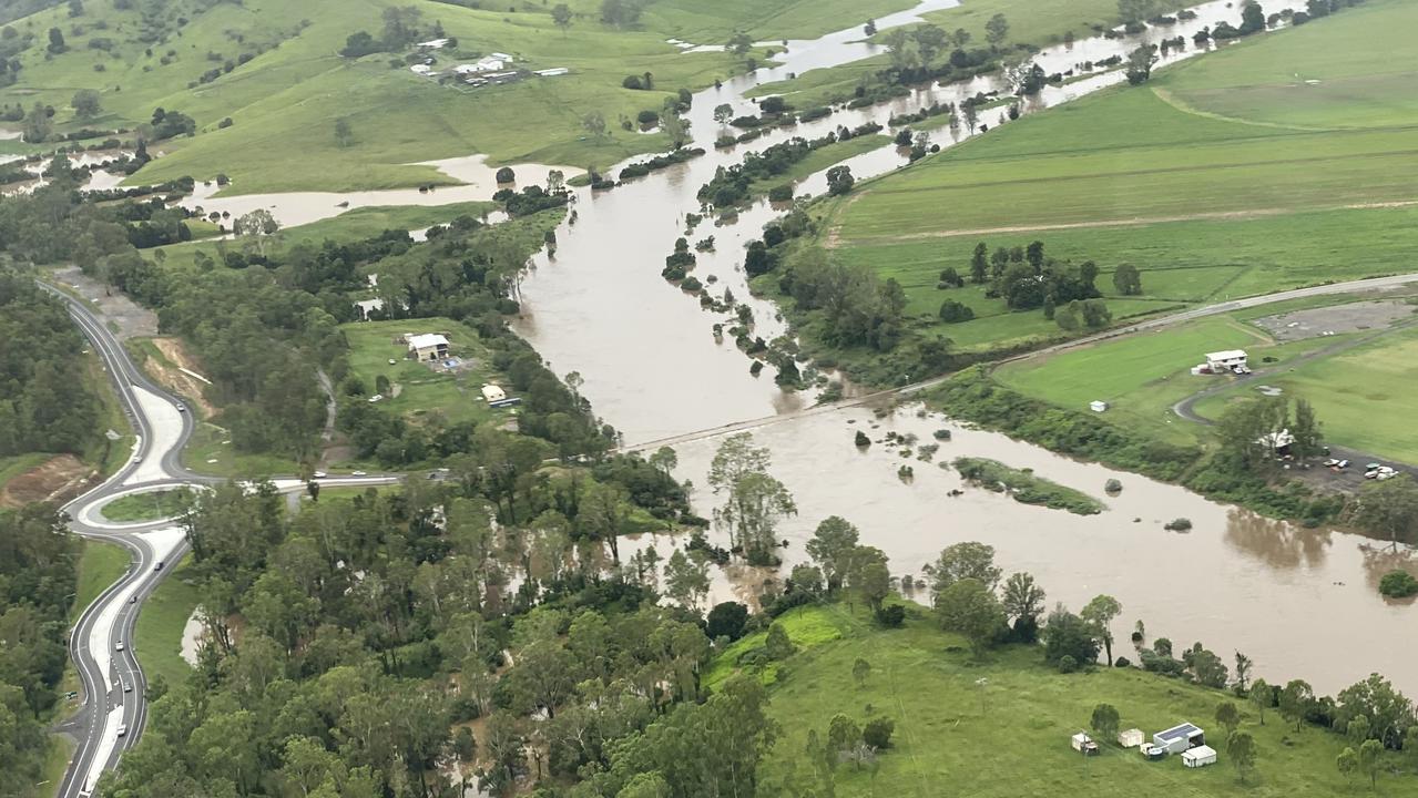 Photos of flooding around Gympie captured by Paul McKeown, chief pilot Wide Bay Air Charter.