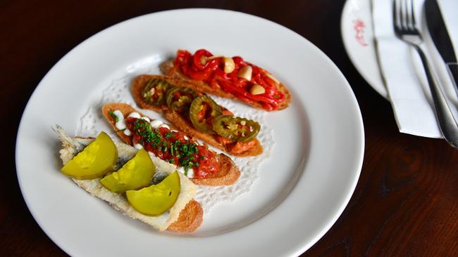 A selection of crostini at Leonardo’s Pizza Palace. Picture: Nicki Connolly