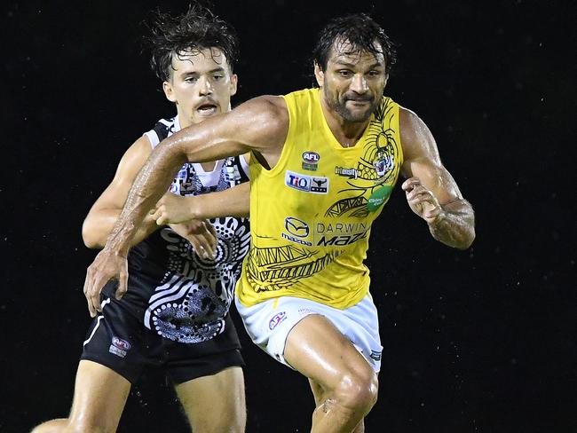 Shaun Wilson of Nightcliff Tigers has been in fine form this season. Picture: Felicity Elliott / AFLNT Media