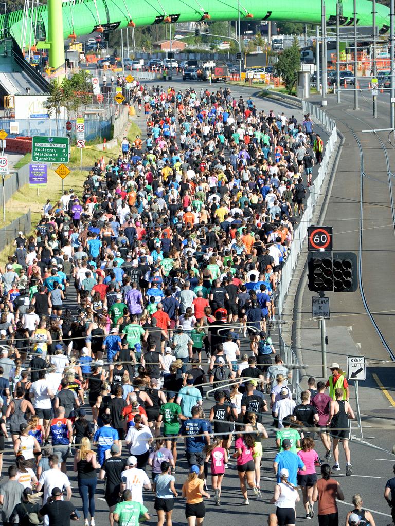 The start of Run for the Kids short course was jam-packed. Picture: Josie Hayden