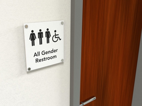 Gender neutral toilets are one way to respect non-binary people.