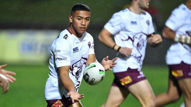 Manly young gun Albert Hopoate won’t be at the Warriors in 2021. Picture: Gregg Porteous/NRL Photos