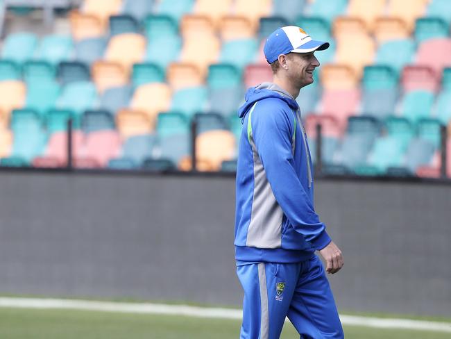 CRICKET: Wednesday 9th November 2016, Blundstone Arena: Australian batsman Adam Voges walks around Blundstone Arena. Picture: LUKE BOWDEN