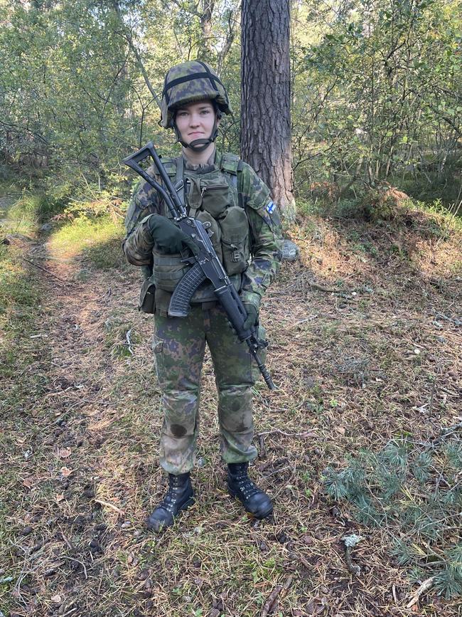 Finnish army female volunteer Essi Kemppainen. Picture: Cameron Stewart