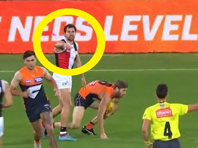 Dan McKenzie gave away a 50m metre for pointing at the ground.