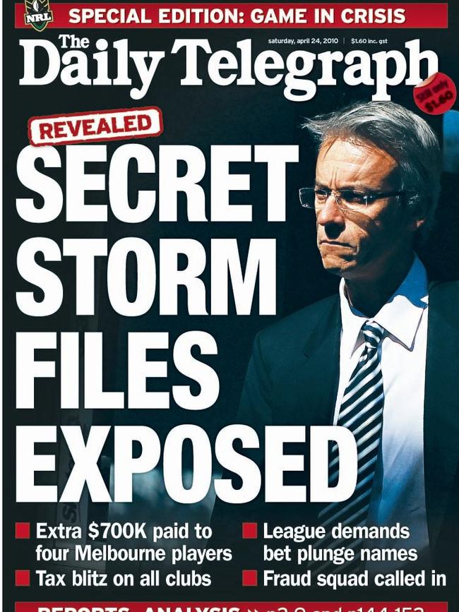 A The Daily Telegraph’s front page in 2010.