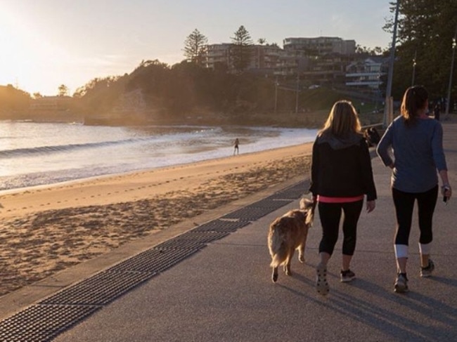 Morning walkers on Terrigal Beach. Pic: therollingroad