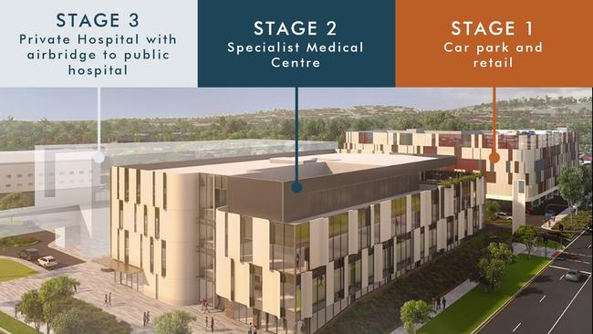 Artist's impression of $165 million healthcare precinct at Playford, designed by Woods Bagot. Supplied by NorthWest Healthcare Properties Management