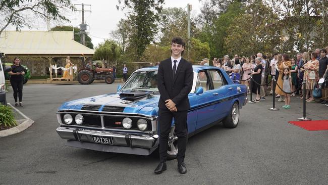 Students arriving in style for the 2024 Glasshouse Christian College formal at Flaxton Gardens.