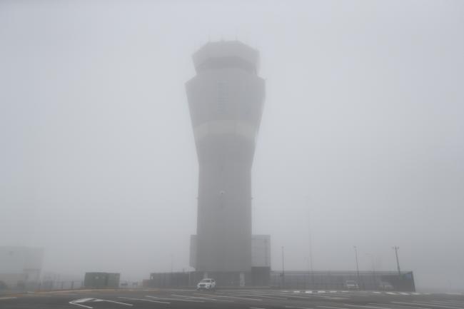 Fog around Adelaide Adelaide Airport on July 14. Picture: Tait Schmaal.