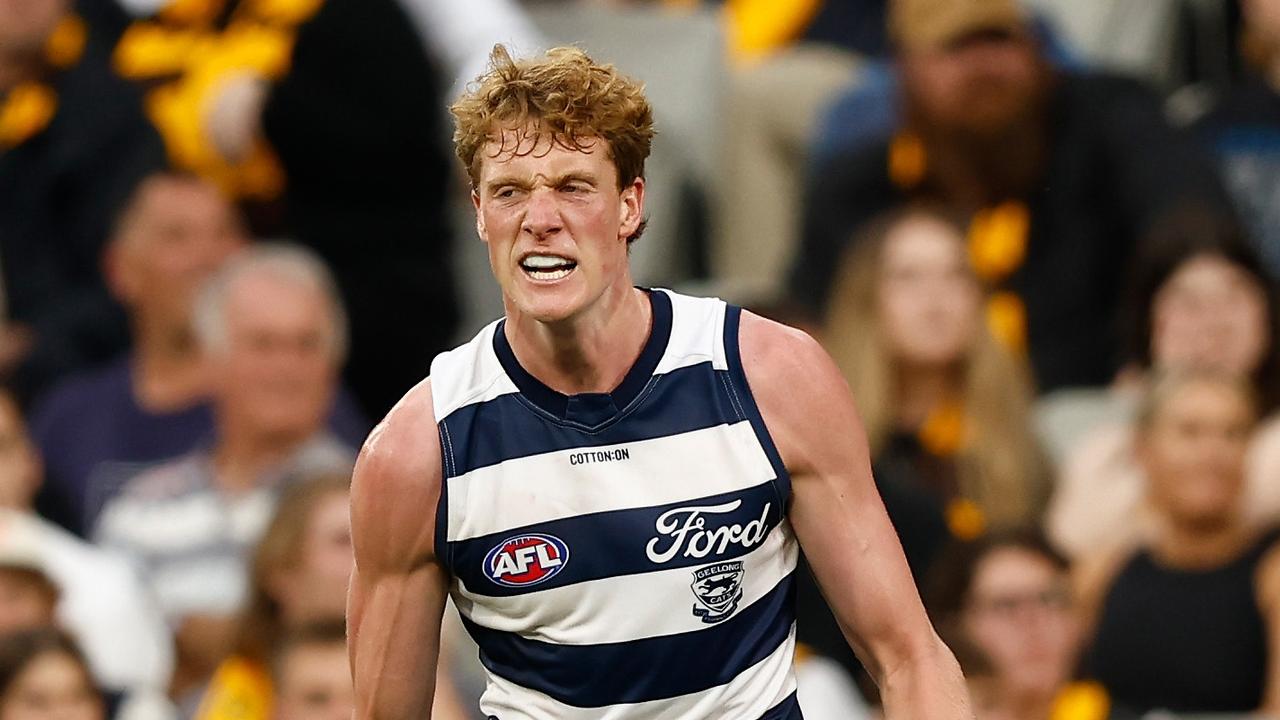 Toby Conway is back for the Cats. Photo: Michael Willson/AFL Photos.