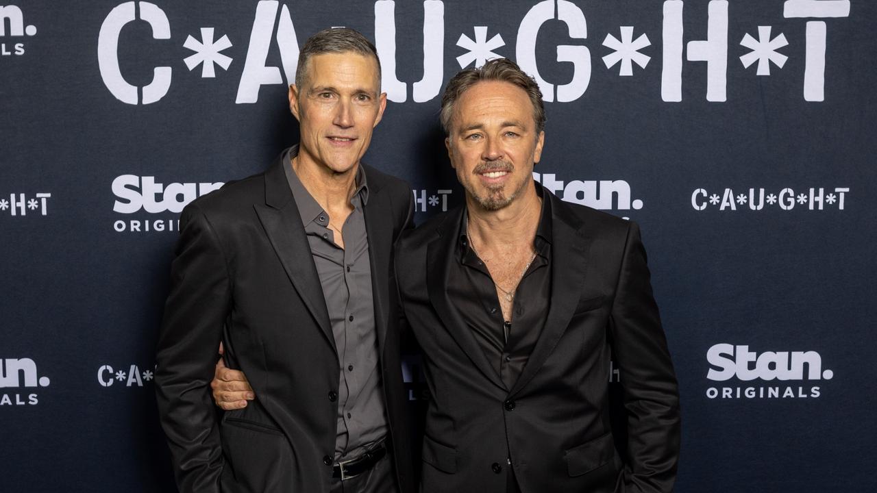 Lost and Party of Five star Mathew Fox walk the blue carpet at the Sydney Opera House with Kick Gurry for the global premiere of C*A*U*G*H*T.