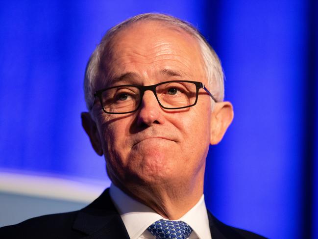 Prime Minister Malcolm Turnbull speaks during the WA Liberal Party State Conference in Perth on Saturday, August 11, 2018. (AAP Image/Richard Wainwright) NO ARCHIVING