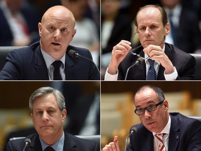 Bank chiefs (clockwise from top) Ian Narev (Commonwealth), Shayne Elliott (ANZ), Brian Hartzer (Westpac) and Andrew Thorburn (NAB).