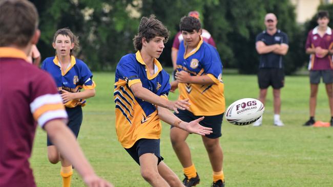 Matthew Spina, Gilroy. Photographs from the Will Murdoch Perpetual Shield. The annual U14 rugby league competition, in its second year, involved Gilroy Santa Maria College, Ingham State High School and St Teresa's Catholic College Abergowrie. Picture: Cameron Bates