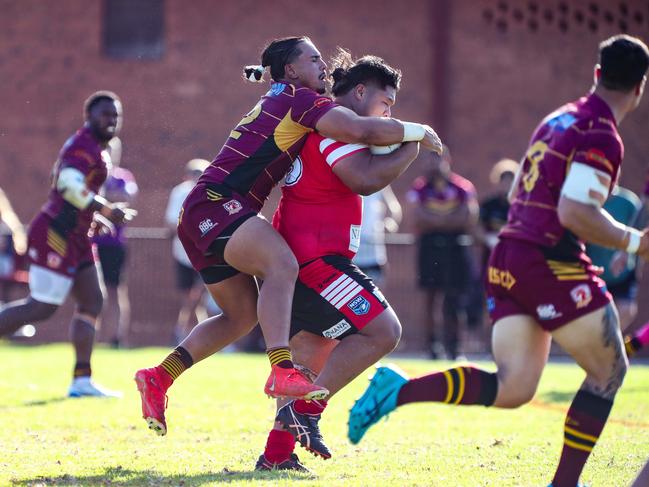 Mana Aonga carries a Thirlmere defender. Picture Warren Gannon Photography