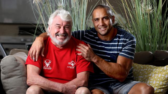 Jock McLeod and his AFL legend son, Andrew McLeod. Picture:  Calum Robertson