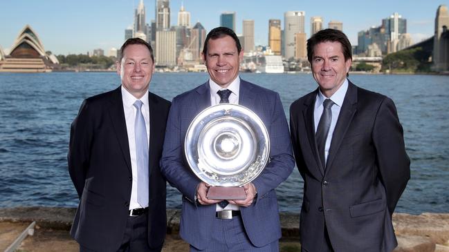 Greyhound racing NSW chief executive Tony Mestrov (centre) was keen to build on the momentum gained in last year’s running of the Million Dollar Chase. Picture: Gregg Porteous