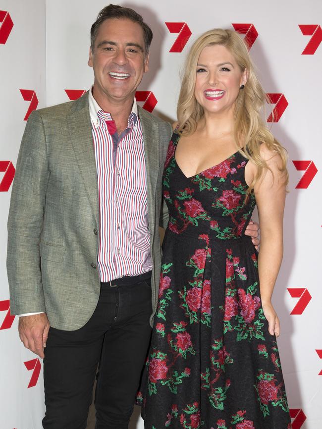 Andrew O’Keefe and Lucy Durack in the 2018 Royal Children’s Hospital Good Friday Appeal. Picture: Sarah Matray