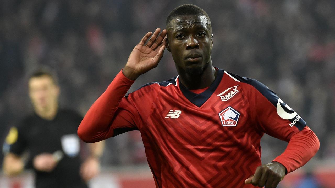 Arsenal have confirmed a deal for Lille’s Ivorian winger Nicolas Pepe. (Photo by FRANCOIS LO PRESTI / AFP)