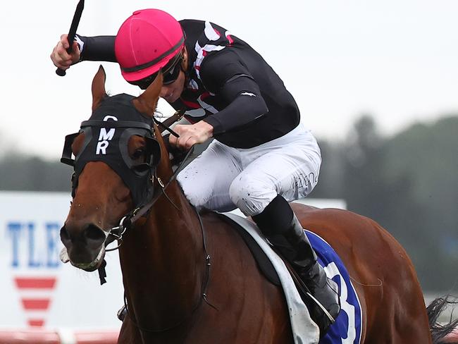 KEMBLA GRANGE, AUSTRALIA - NOVEMBER 25: James Mcdonald riding  Unanimous  wins Race 1 Canadian Club during Sydney Racing at Kembla Grange Racecourse on November 25, 2023 in Kembla Grange, Australia. (Photo by Jeremy Ng/Getty Images)