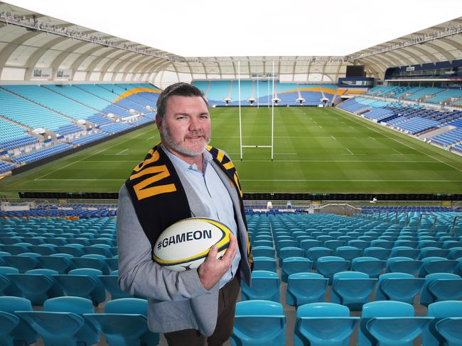 EX Wallaby, rugby world cup winner now a Rugby Australia board member, Dan Herbert, talks up the second Rugby Championship double header at CBUS this weekend on the Gold Coast.. Picture Glenn Hampson