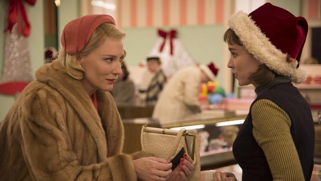 Cate Blanchett and Rooney Mara in the Christmas love story, Carol. Picture: supplied