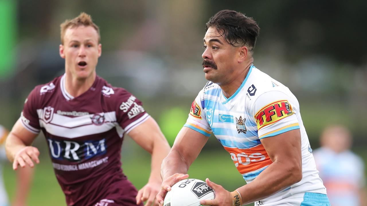 Young Tonumaipea on the run against Manly