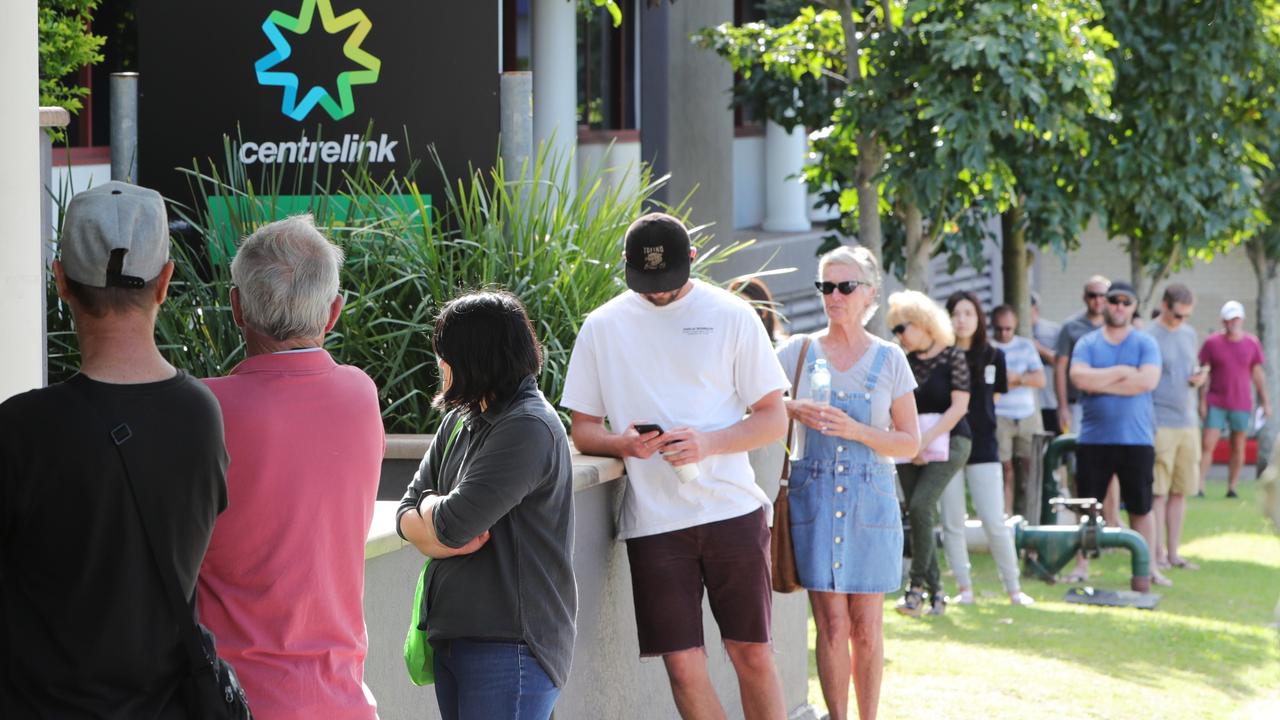 Government stimulus is aiming stop queues forming outside Centrelinks all over the country. Picture Glenn Hampson