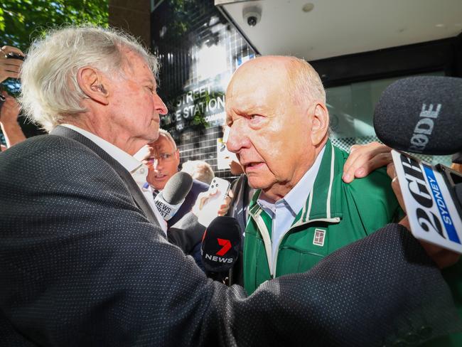 Alan Jones leaves Day St Police Station, in Sydney in November after being charged. Picture: NewsWire / Dylan Coker