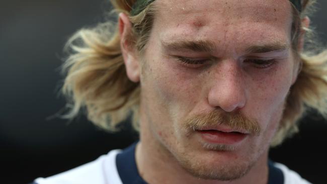 Tom Stewart was sent to hospital after a heavy knock to the head. Picture: Getty