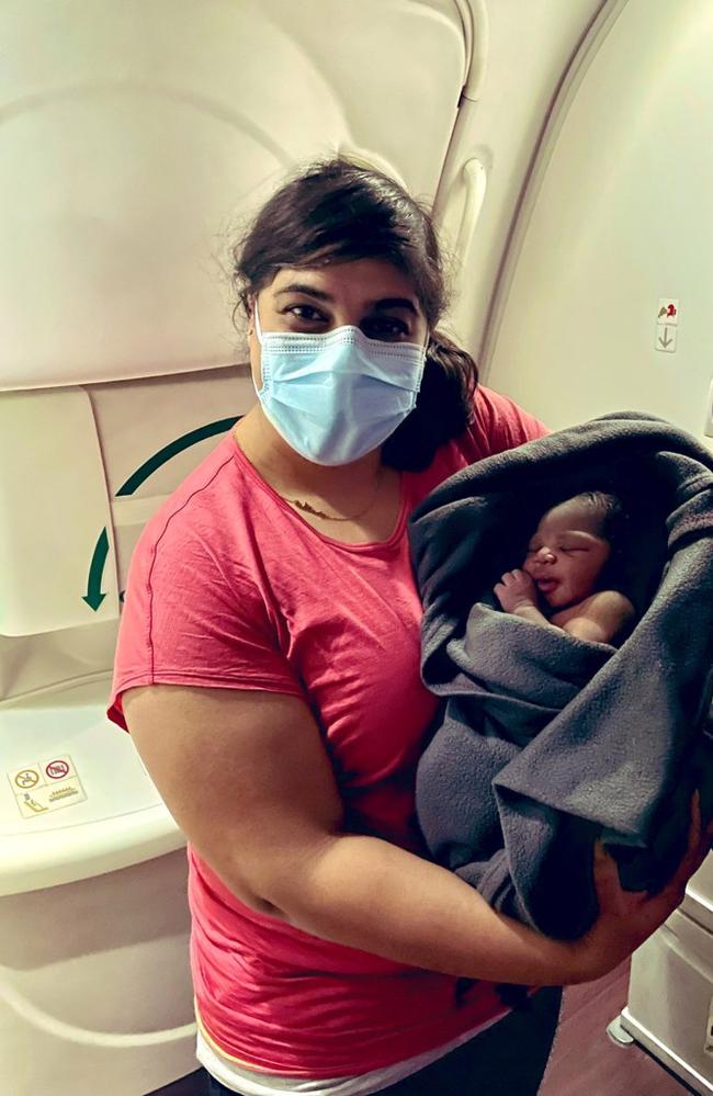 Dr. Aisha Khatib sprung into action to deliver the baby while on the overnight trip. Picture: AishaKhatib/Twitter