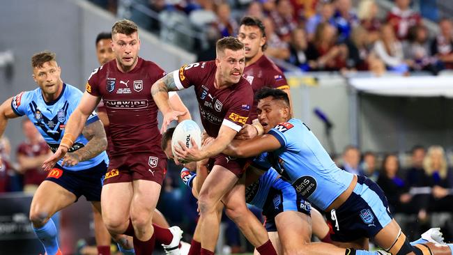 Cameron Munster in action during Game 1 of the 2021 State of Origin Series between Queensland and NSW at Queensland Country Bank Stadium, in Townsville. Pics Adam Head