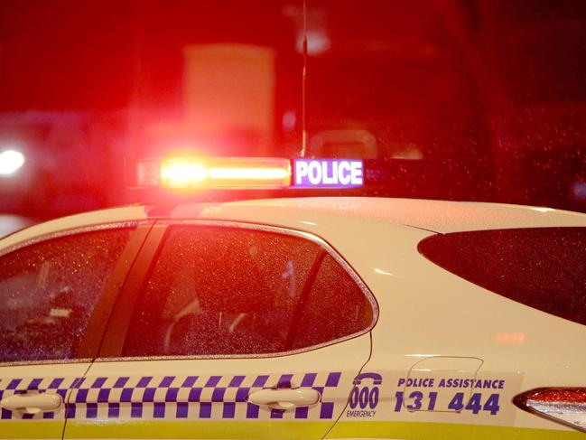 Generic Tasmania Police car. Tas Police. Tasmania Police. Logo. Police lights. Night. dark. Car Crash. Accident. Rain. Picture: PATRICK GEE